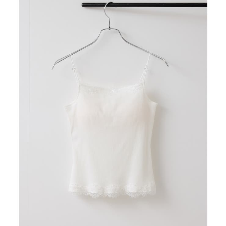 オフホワイト(15) | カップ付きレーステレコキャミソール | VIS 