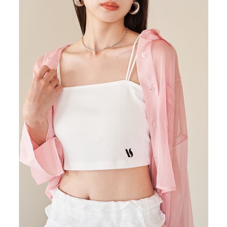 GOLDS♡ビジューバックル付き♡ラッフルフリルレース♡キャミ
