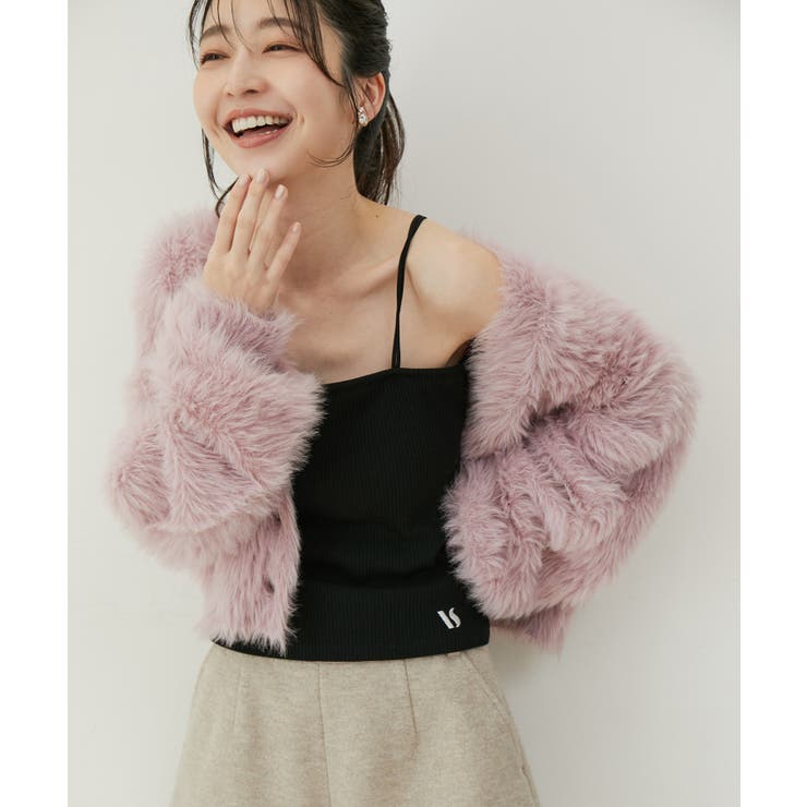 【ViVi12月号掲載】【選べる着丈】カップ付きロゴ刺繍キャミソール【洗える】 | VIS  | 詳細画像4 