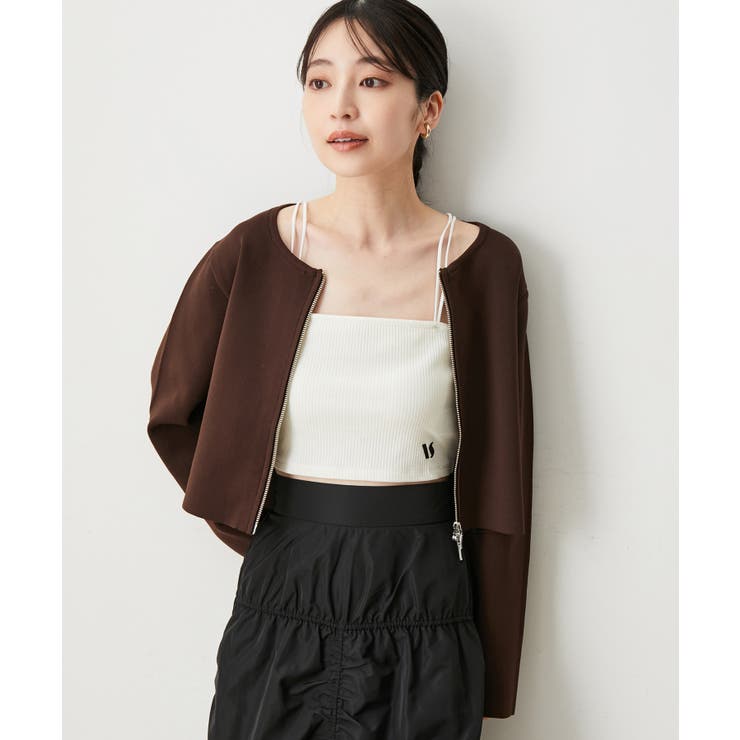 【ViVi12月号掲載】【選べる着丈】カップ付きロゴ刺繍キャミソール【洗える】 | VIS  | 詳細画像5 