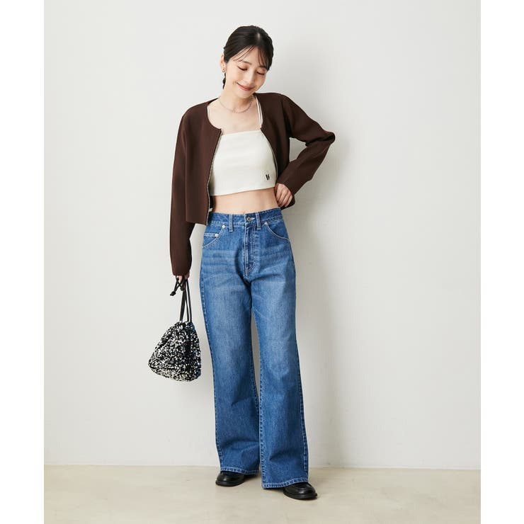 【ViVi12月号掲載】【選べる着丈】カップ付きロゴ刺繍キャミソール【洗える】 | VIS  | 詳細画像7 