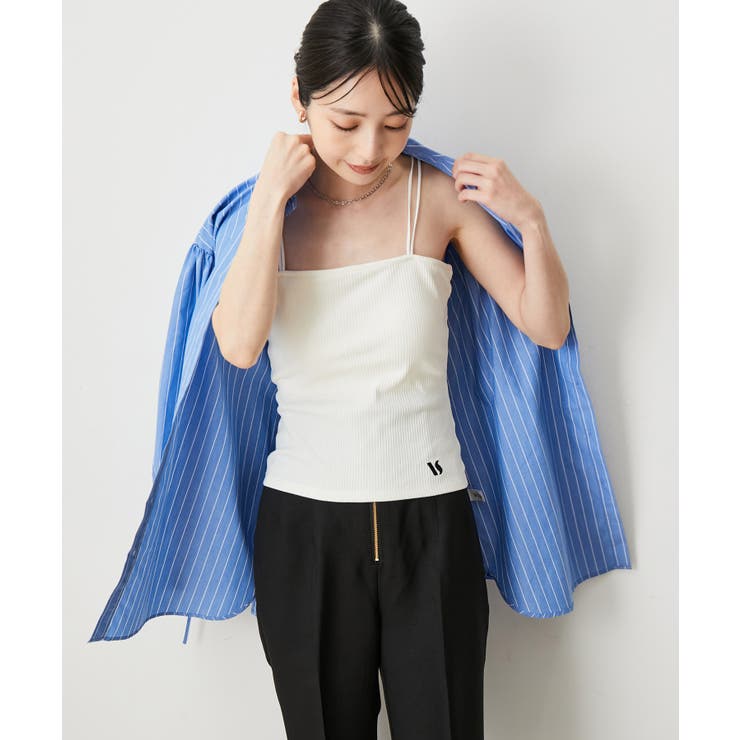 【ViVi12月号掲載】【選べる着丈】カップ付きロゴ刺繍キャミソール【洗える】 | VIS  | 詳細画像8 