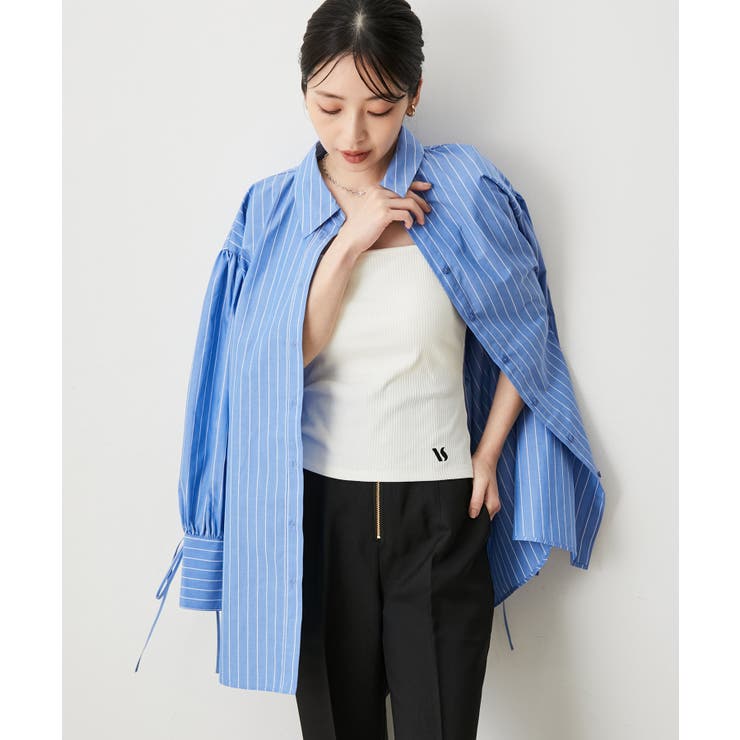 【ViVi12月号掲載】【選べる着丈】カップ付きロゴ刺繍キャミソール【洗える】 | VIS  | 詳細画像9 