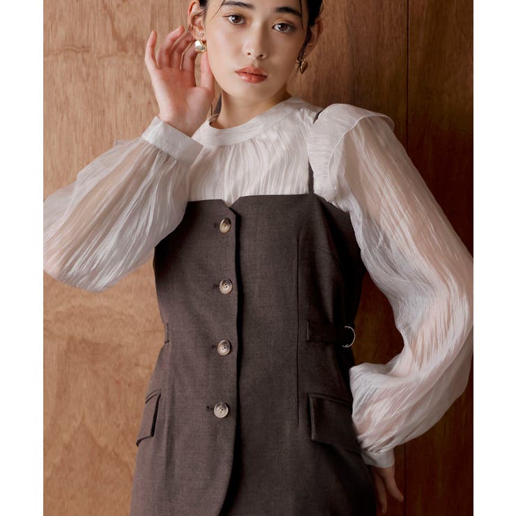 セットアップ対応】フロントボタンビスチェ【洗える】[品番