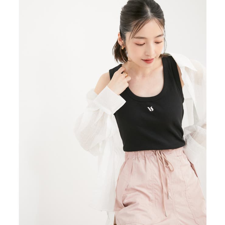 【洗える】フロントロゴ刺繍タンクトップ | VIS  | 詳細画像4 