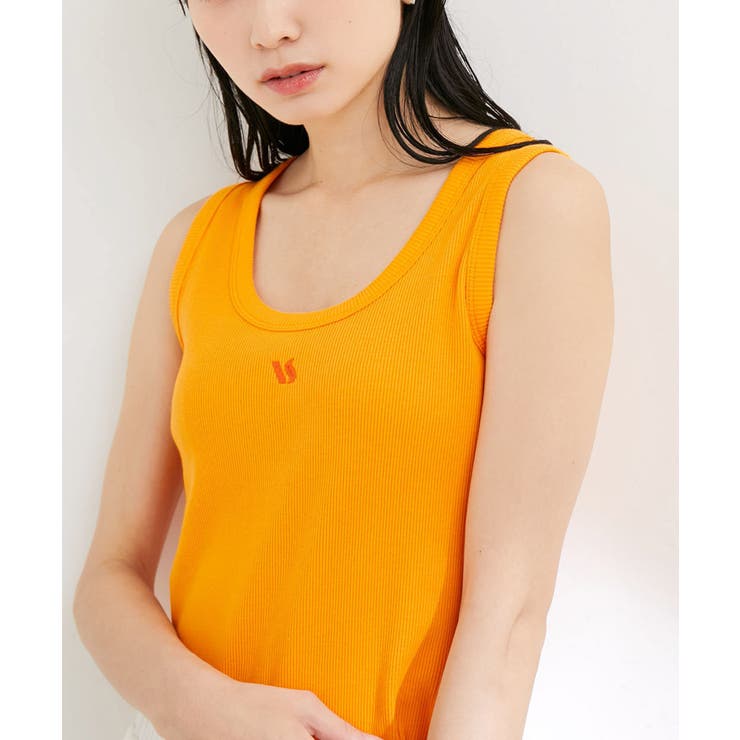 オレンジ(70) | 【洗える】フロントロゴ刺繍タンクトップ | VIS 