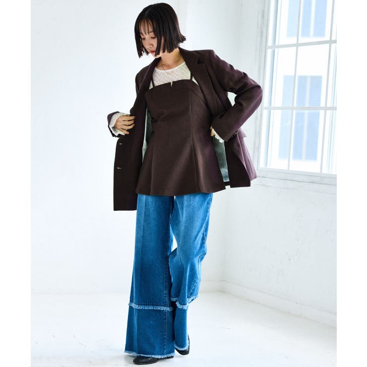 【美easy】ウーリッシュチュニック丈ビスチェ【セットアップ対応/洗える】 | VIS  | 詳細画像3 