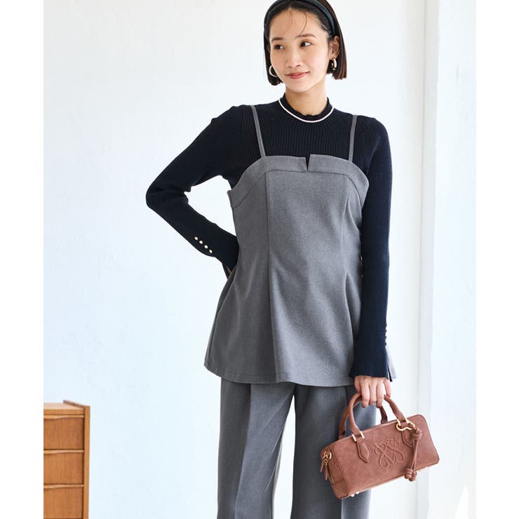 グレー(07) | 【美easy】ウーリッシュチュニック丈ビスチェ【セットアップ対応/洗える】 | VIS 