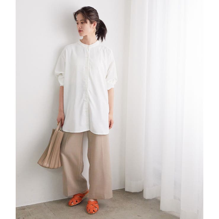 チュニック丈バンドカラーシャツ | VIS  | 詳細画像13 