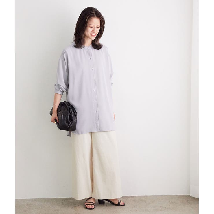 チュニック丈バンドカラーシャツ | VIS  | 詳細画像16 
