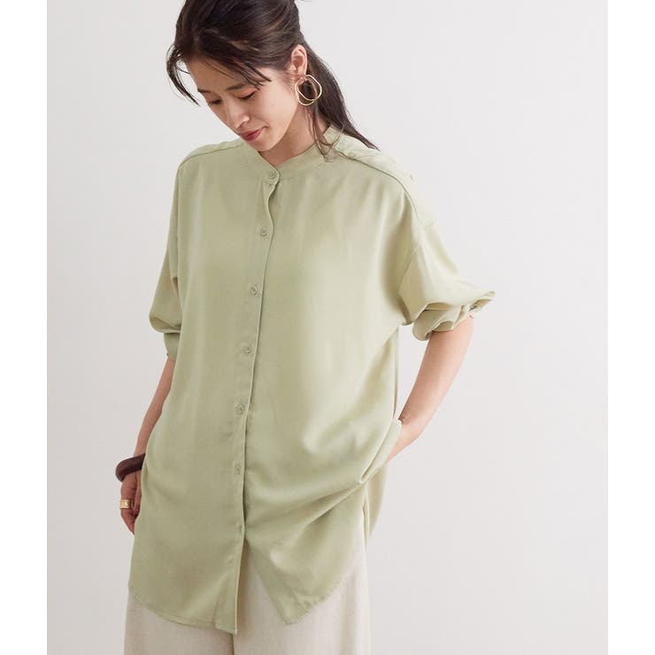 チュニック丈バンドカラーシャツ | VIS  | 詳細画像17 