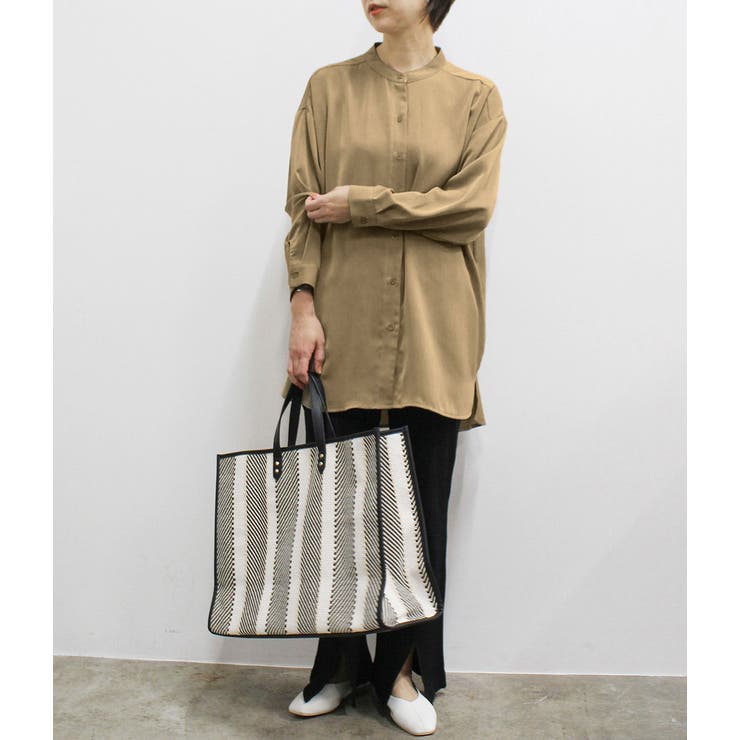 チュニック丈バンドカラーシャツ | VIS  | 詳細画像25 