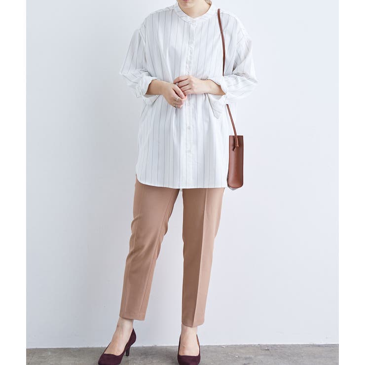 チュニック丈バンドカラーシャツ | VIS  | 詳細画像27 