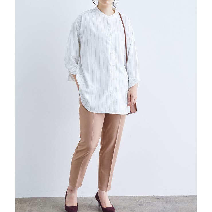 チュニック丈バンドカラーシャツ | VIS  | 詳細画像28 