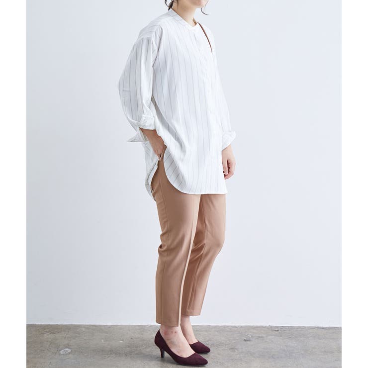 チュニック丈バンドカラーシャツ | VIS  | 詳細画像29 