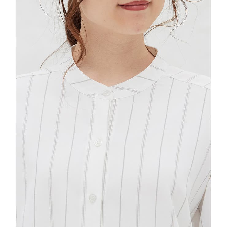 チュニック丈バンドカラーシャツ | VIS  | 詳細画像4 