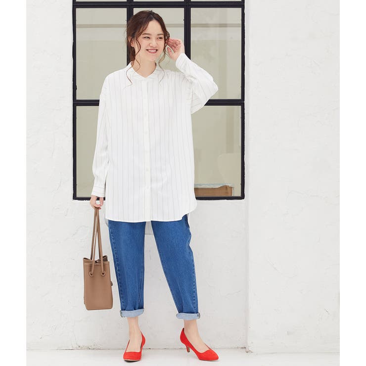 チュニック丈バンドカラーシャツ | VIS  | 詳細画像8 