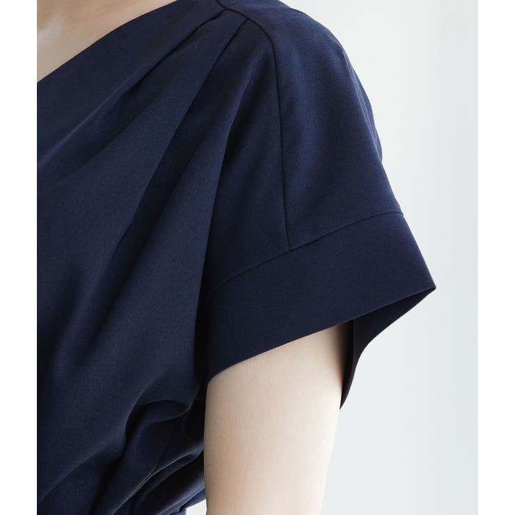 【セットアップ対応】【EASY CARE】麻調タックブラウス | VIS  | 詳細画像5 