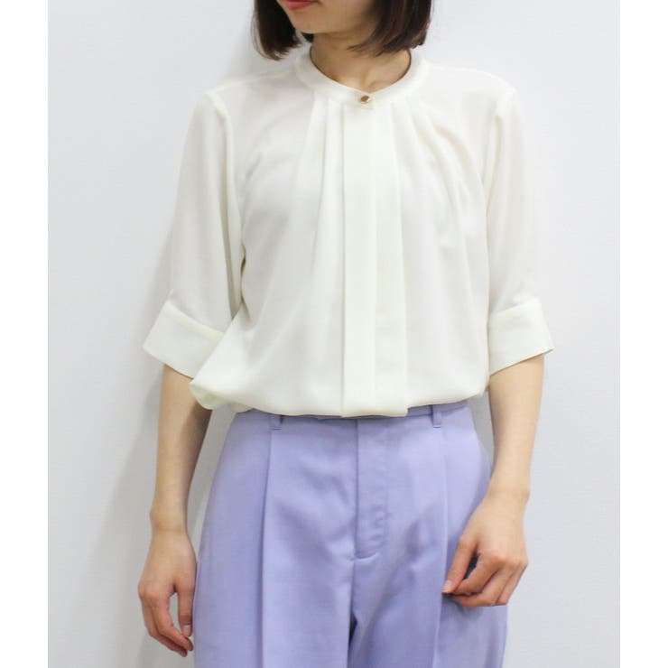 ホワイト(10) | 【2WAY】フロントタックブラウス | VIS 