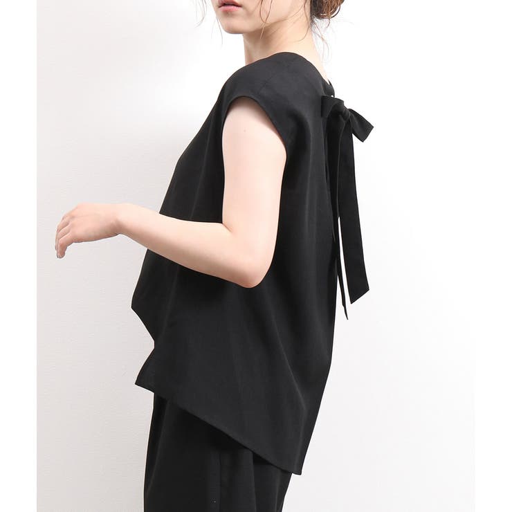 ブラック(01) | 【セットアップ対応】バックリボンブラウス | VIS 