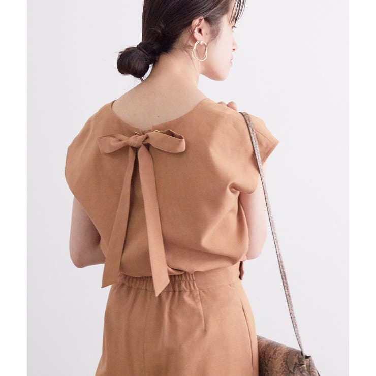 ブラウン(22) | 【セットアップ対応】バックリボンブラウス | VIS 