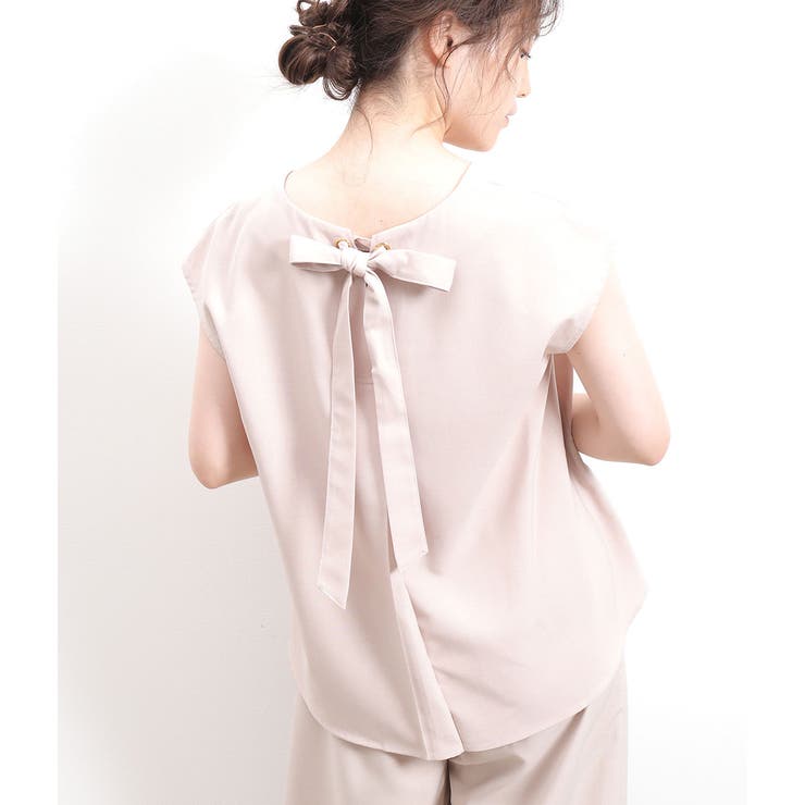 ベージュ(27) | 【セットアップ対応】バックリボンブラウス | VIS 