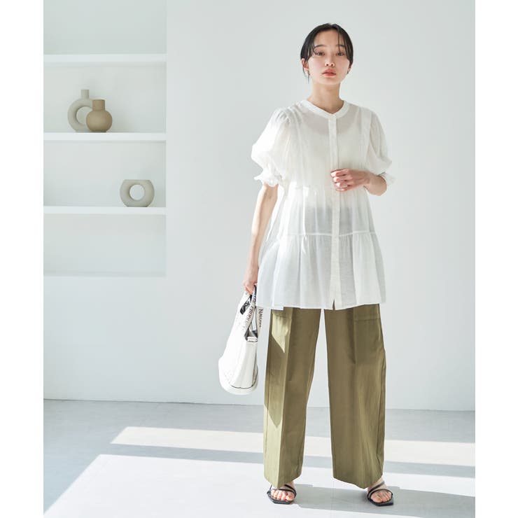 &bearです★2WAYストレッチバンピー チュニックブラウス &bear様専用です☆2WAYストレッチバンピー チュニックブラウス