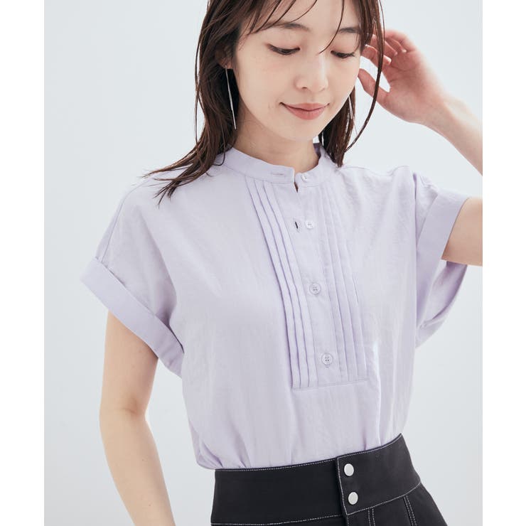 ラベンダー(52) | 【セットアップ対応】柄＆無地アソートブラウス【EASY CARE】 | VIS 