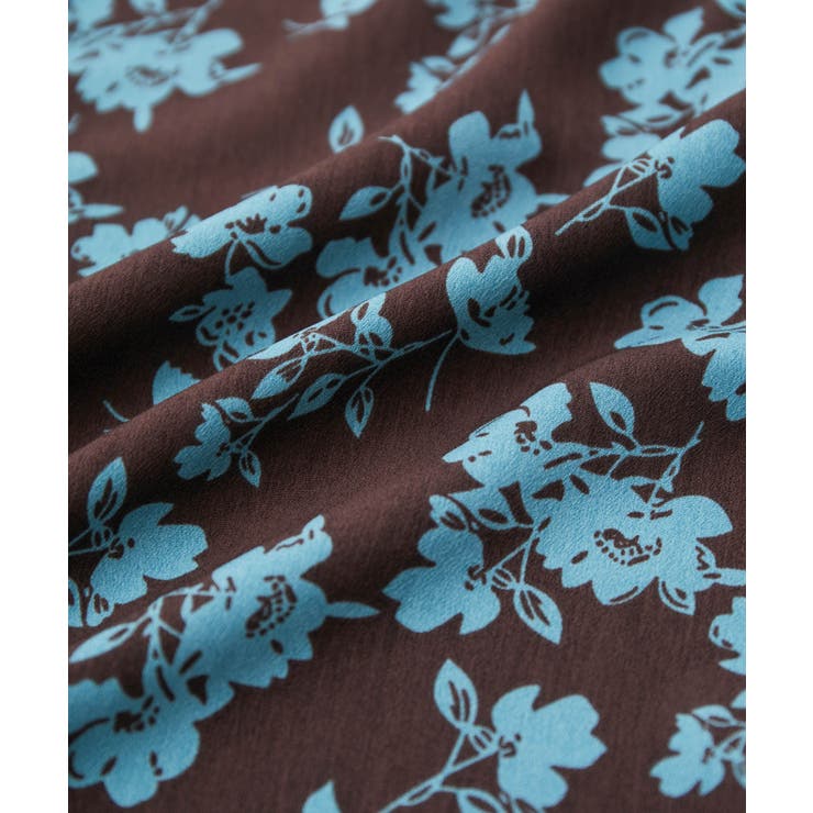 花柄＆無地スタンドネックパイピングスリーブブラウス | VIS  | 詳細画像28 