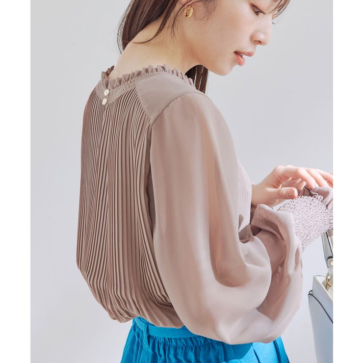 洗える】シフォンプリーツブラウス[品番：VISW0034437]｜VIS （ビス 