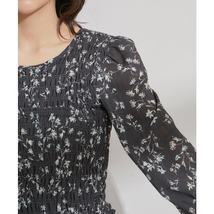【セットアップ対応】花柄シャーリングブラウス | VIS  | 詳細画像19 