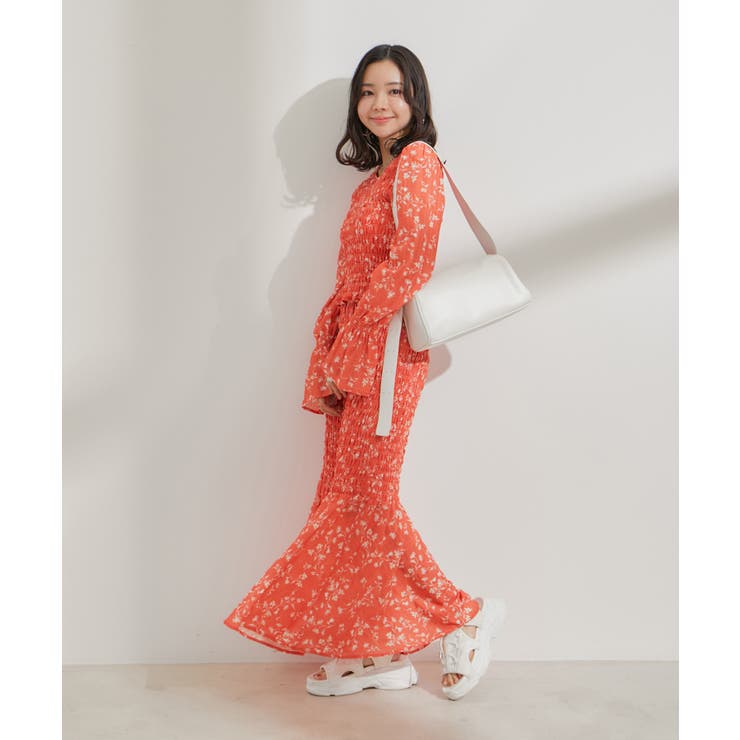 【セットアップ対応】花柄シャーリングブラウス | VIS  | 詳細画像6 