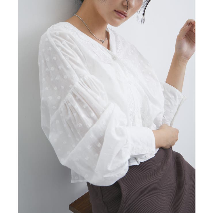 ドビーフラワーブラウス | VIS  | 詳細画像8 