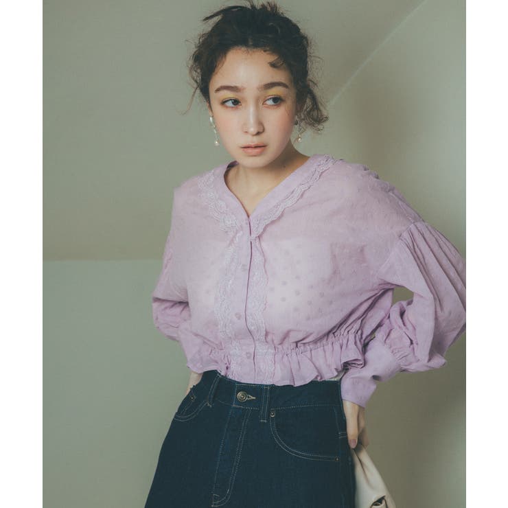 ドビーフラワーブラウス | VIS  | 詳細画像9 