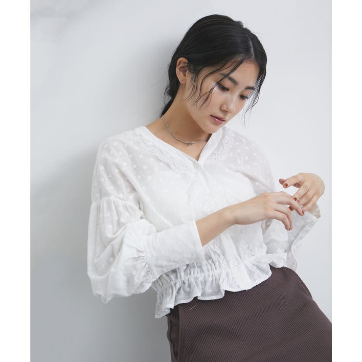 キナリ(16) | ドビーフラワーブラウス | VIS 