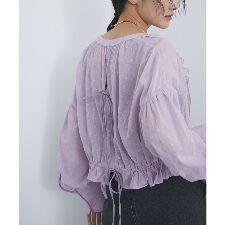 ラベンダー(52) | ドビーフラワーブラウス | VIS 