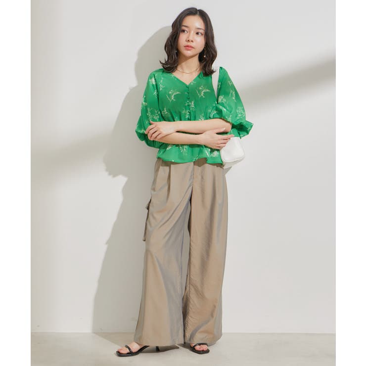 バルーンスリーブVネックブラウス | VIS  | 詳細画像10 