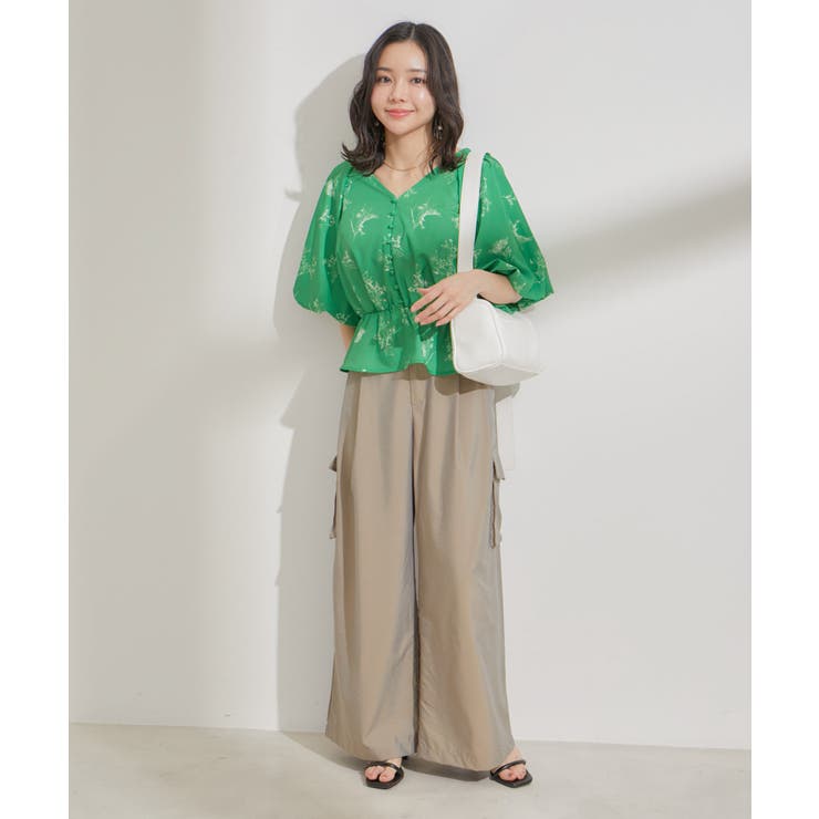 バルーンスリーブVネックブラウス | VIS  | 詳細画像11 