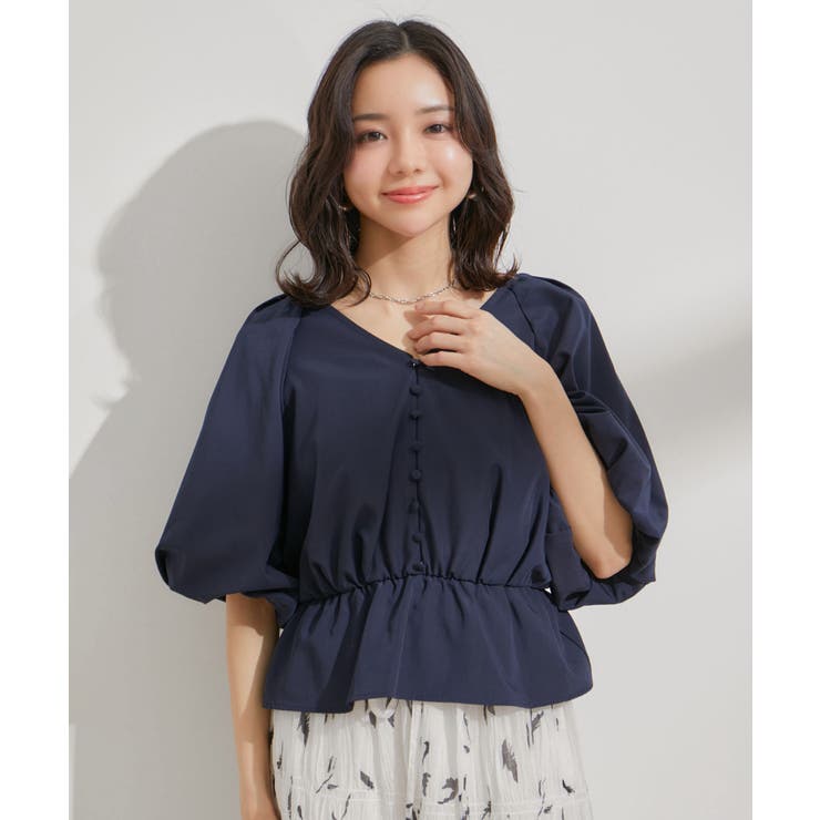 バルーンスリーブVネックブラウス | VIS  | 詳細画像12 