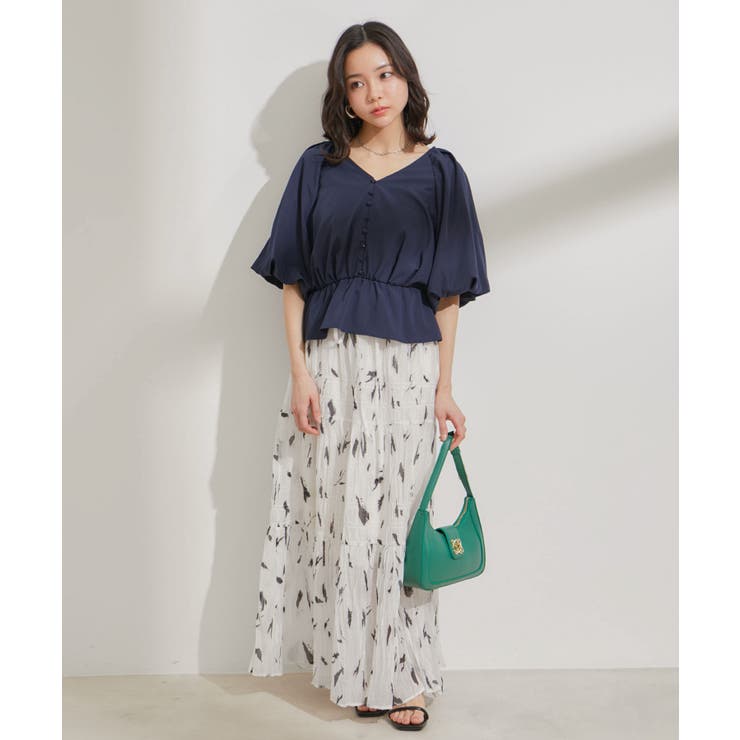 バルーンスリーブVネックブラウス | VIS  | 詳細画像14 