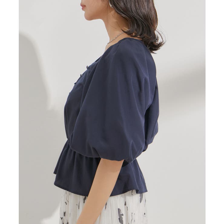 バルーンスリーブVネックブラウス | VIS  | 詳細画像17 