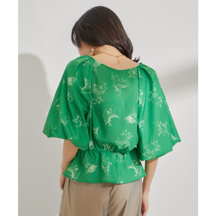 バルーンスリーブVネックブラウス | VIS  | 詳細画像9 