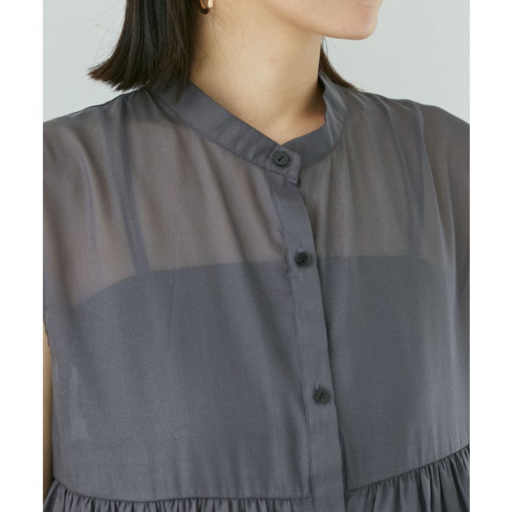 【洗える】シアーフリルブラウス | VIS  | 詳細画像15 