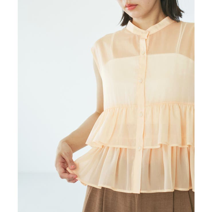 【洗える】シアーフリルブラウス | VIS  | 詳細画像3 