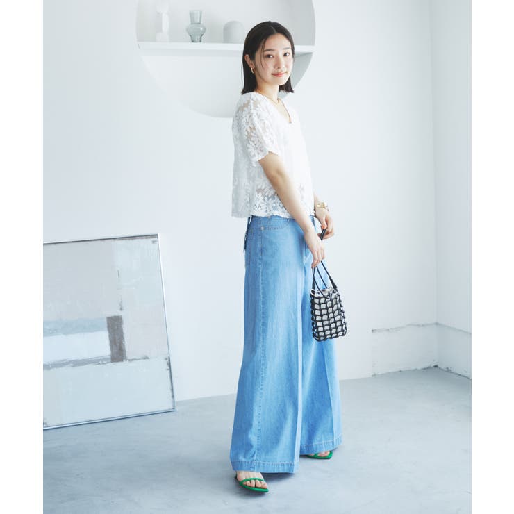 【前後2WAY／羽織に使える】 リバーレースブラウス LAURA ASHLEY｜【前後2WAY/羽織に使える】 リバーレースブラウス