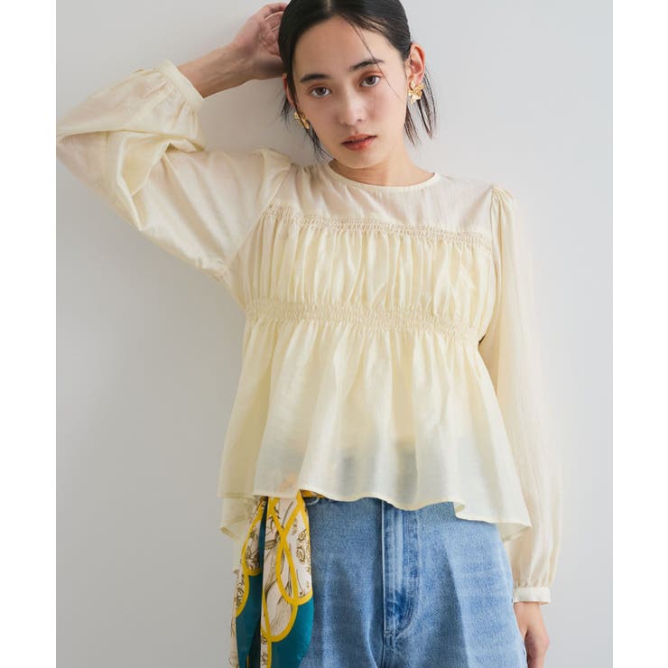 【洗える】シャーリングブラウス | VIS  | 詳細画像1 