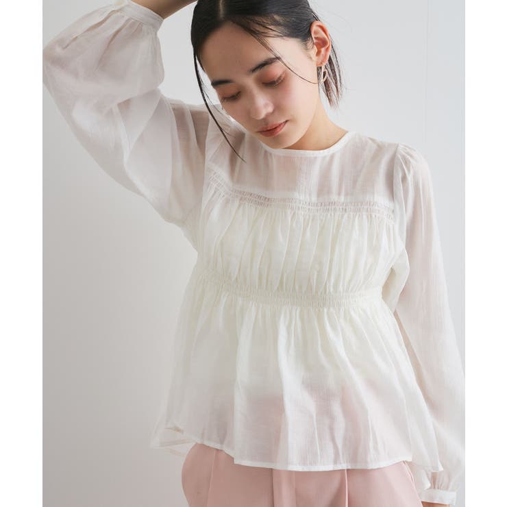 【洗える】シャーリングブラウス | VIS  | 詳細画像13 