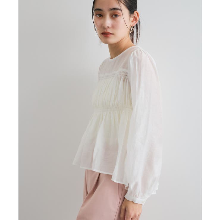 【洗える】シャーリングブラウス | VIS  | 詳細画像14 