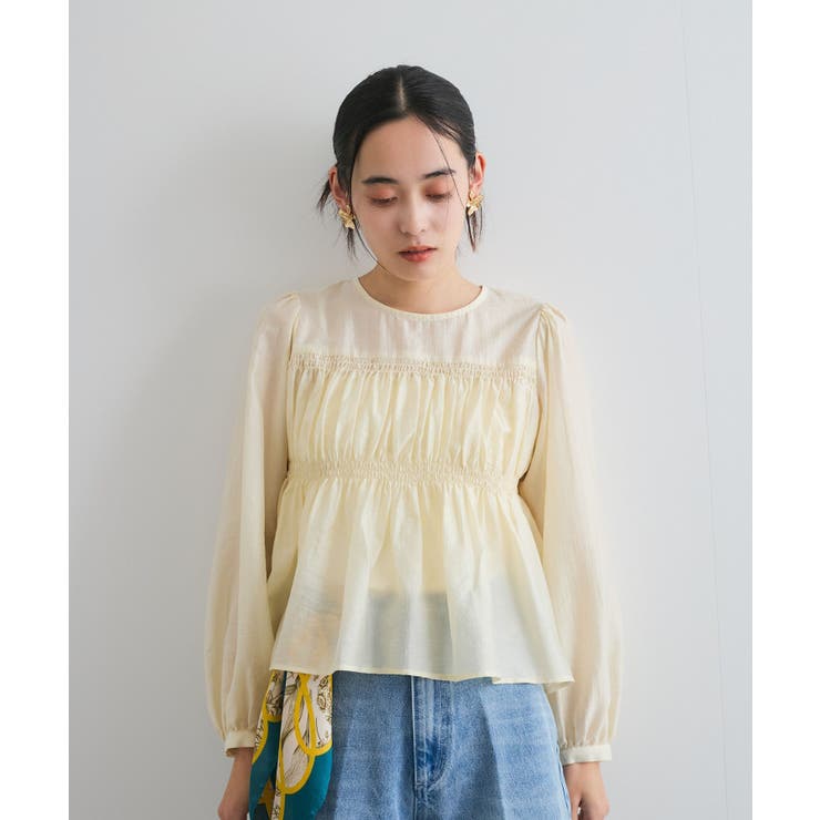 【洗える】シャーリングブラウス | VIS  | 詳細画像7 