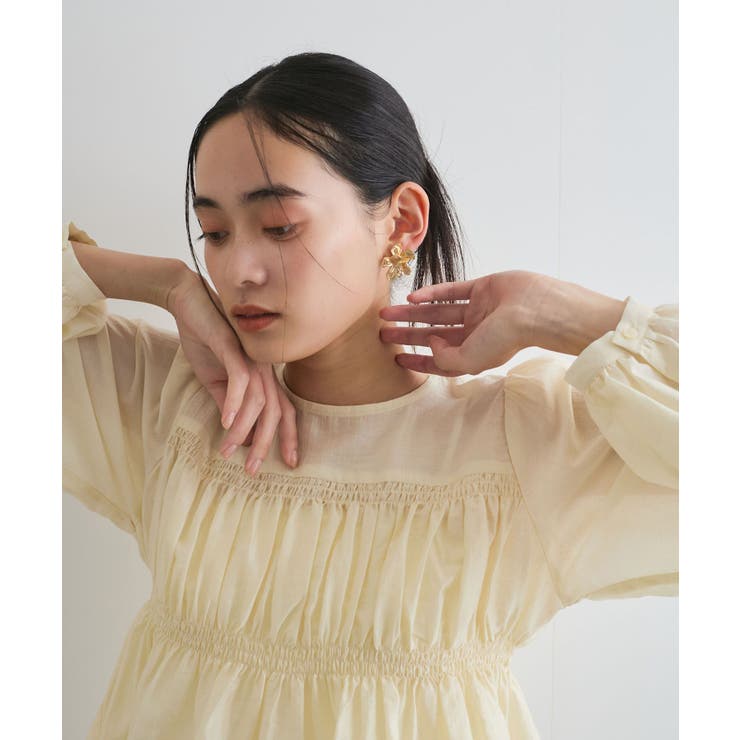 【洗える】シャーリングブラウス | VIS  | 詳細画像9 